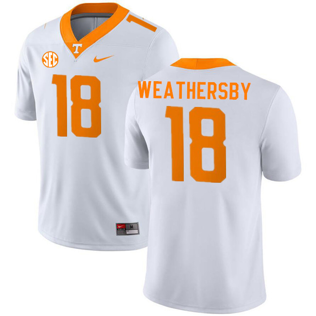 Men #18 Tyree Weathersby Tennessee Volunteers College Football Jerseys Stitched-White